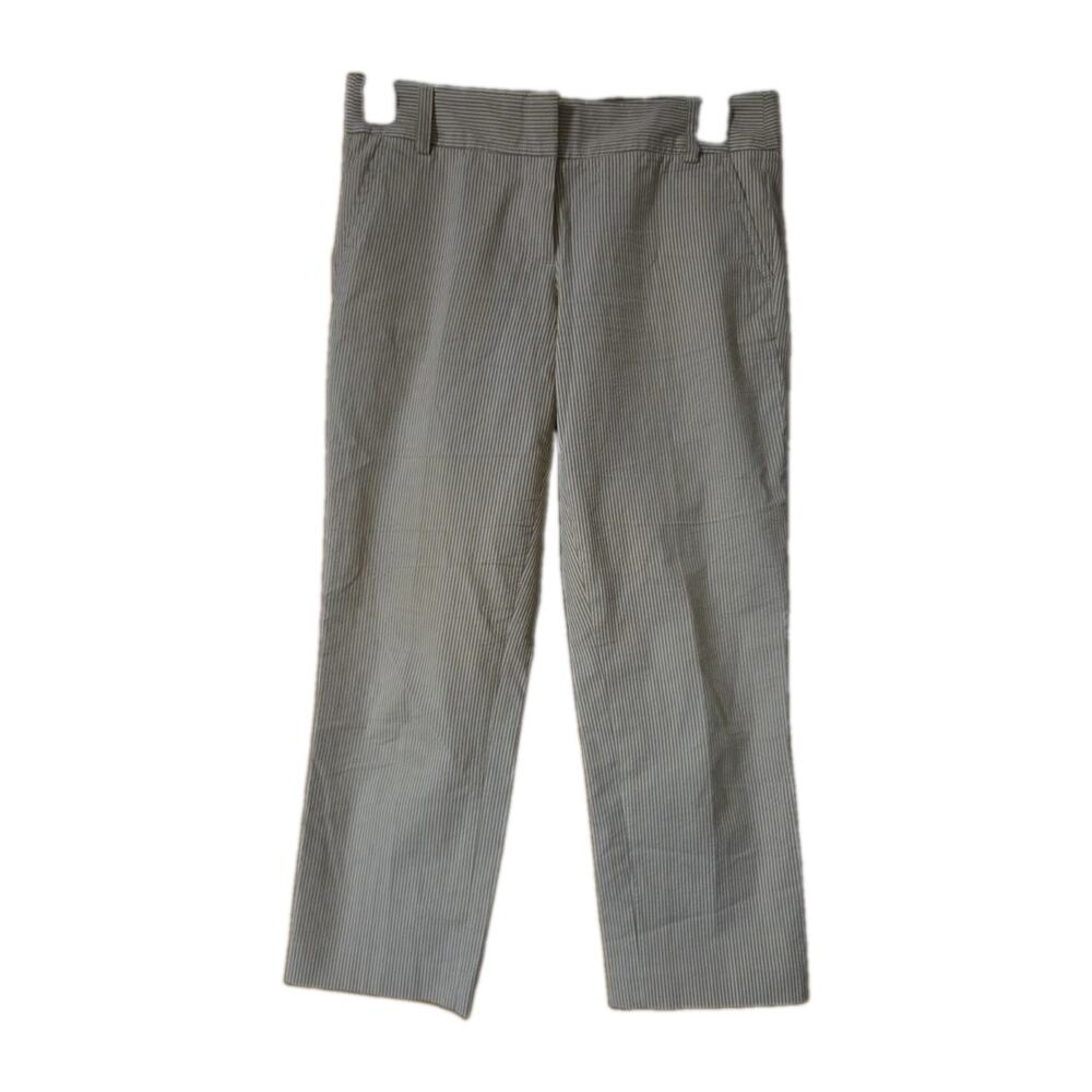 J Crew City Fit Pants Girls Size 4 Tan With Khaki Stripes